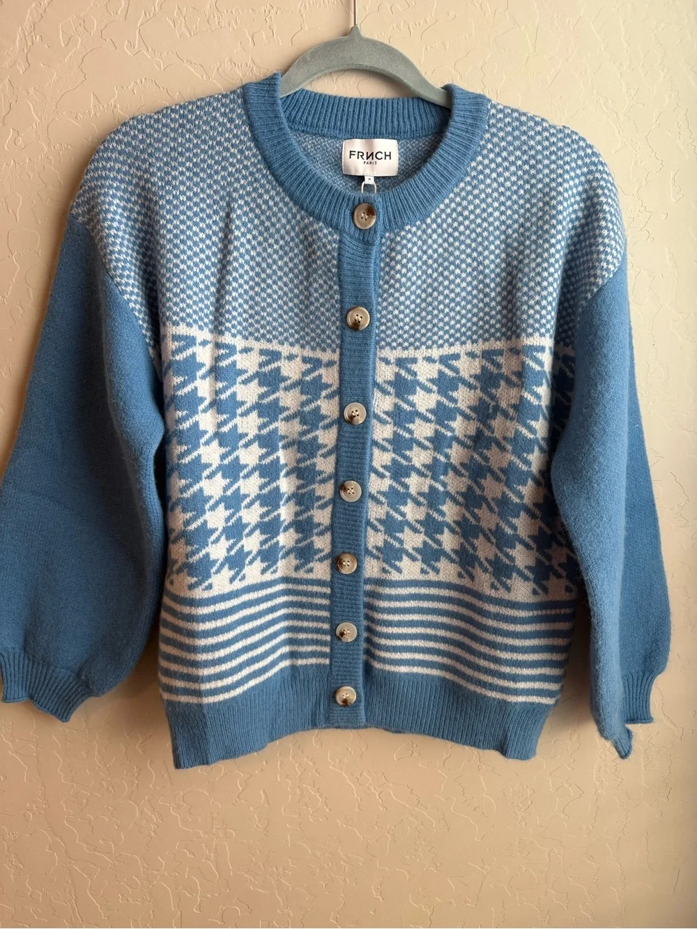 FRNCH Paris Elyanne Cardigan in Blue Azur - Picture 1 of 8